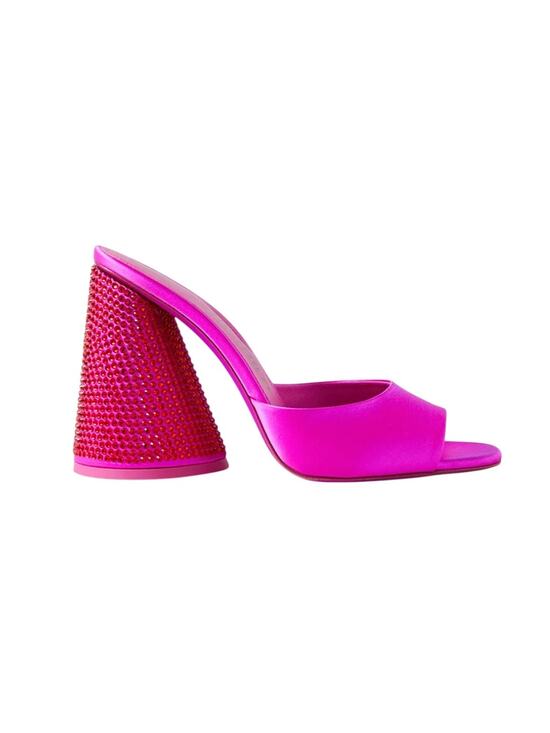 The Attico Shoes - The Attico Crystal Embellished Fuchsia Luz Mules Size 8